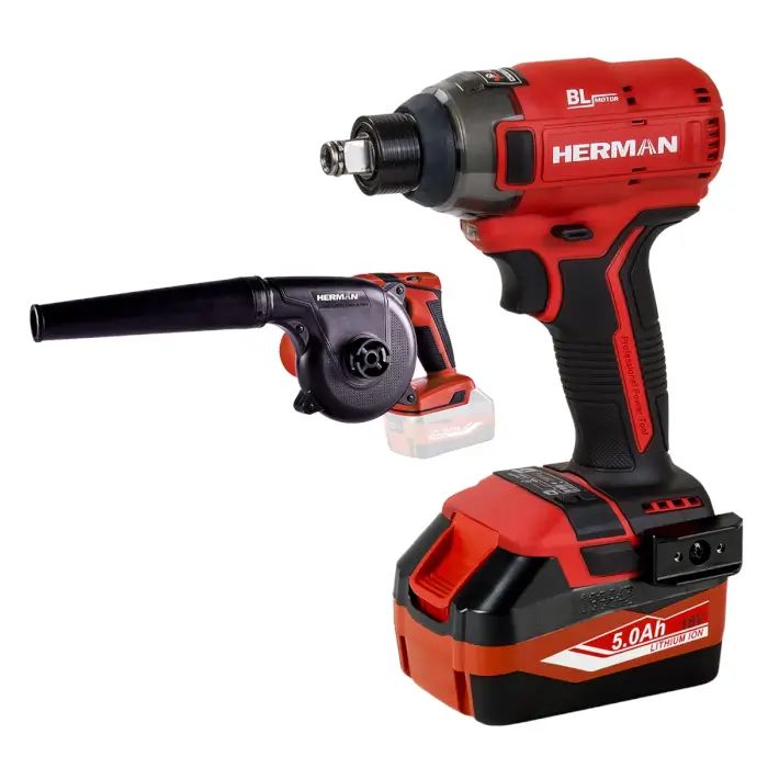 AKCE! Aku rázový šroubovák HERMAN AXI-1801 | 18,0 V Komplet | Dmychadlo ZDARMA