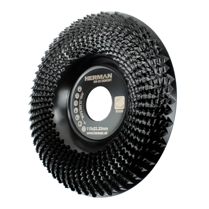 Tvrdokovový brusný kotouč HERMAN GW-20 Demony Rašplový oblý na dřevo