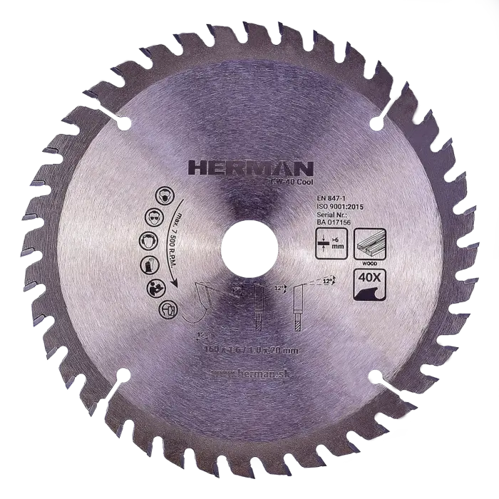 Pilový kotouč HERMAN CW-40 Cool 160x1,6/1,0x20mm|40 zubů