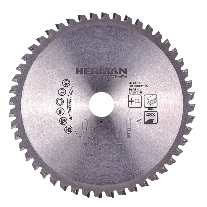 Pilový kotouč HERMAN CX-20 SteelCut 160x1,6/1,0x20mm|48 zubů