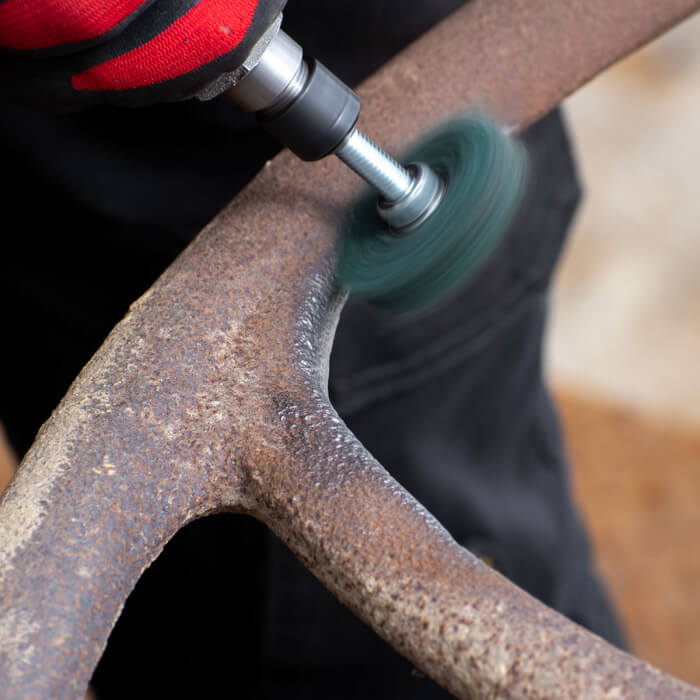 Čistící kotouč na stopce HERMAN FWK-20/S Dragon Green Brusivo: STRIP-IT + corundum