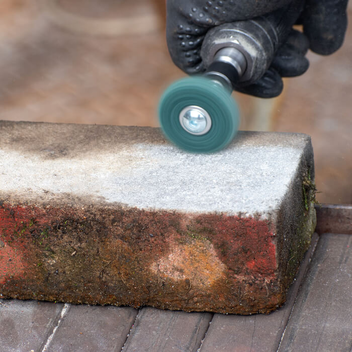 Čistící kotouč na stopce HERMAN FWK-20/S Dragon Green Brusivo: STRIP-IT + corundum