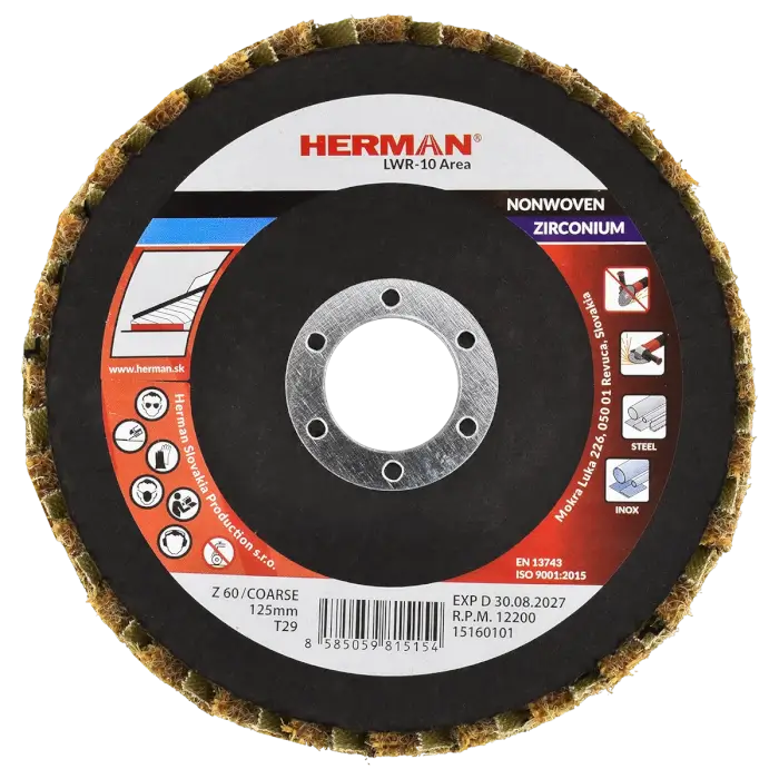 Kombinovaný lamelový kotouč HERMAN LWR-10 Area ZirTex 125mm | coarse | P60