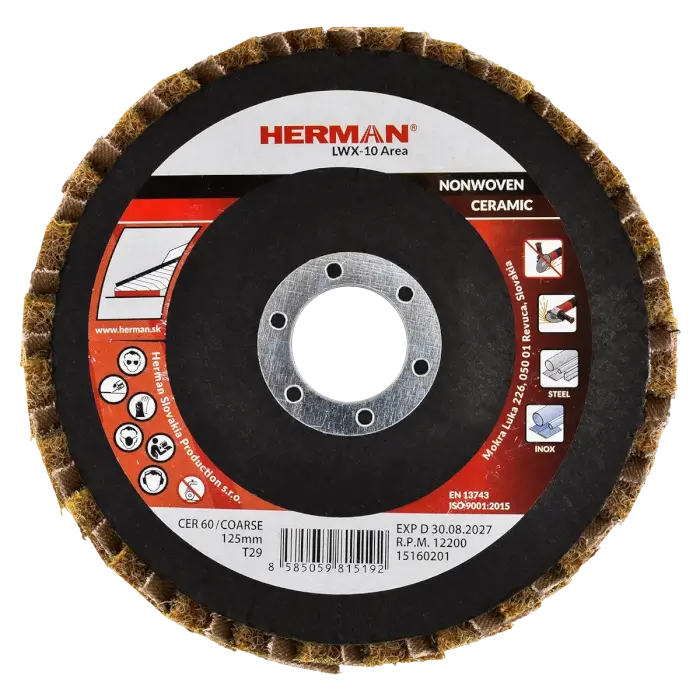 Kombinovaný lamelový kotouč HERMAN LWX-10 Area CerTex 125mm | coarse | P60