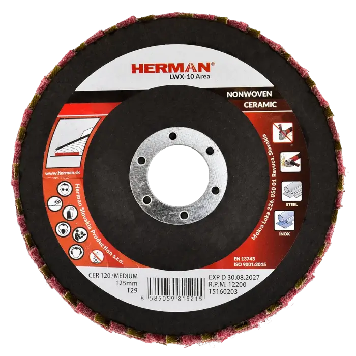 Kombinovaný lamelový kotouč HERMAN LWX-10 Area CerTex 125mm | medium | P120
