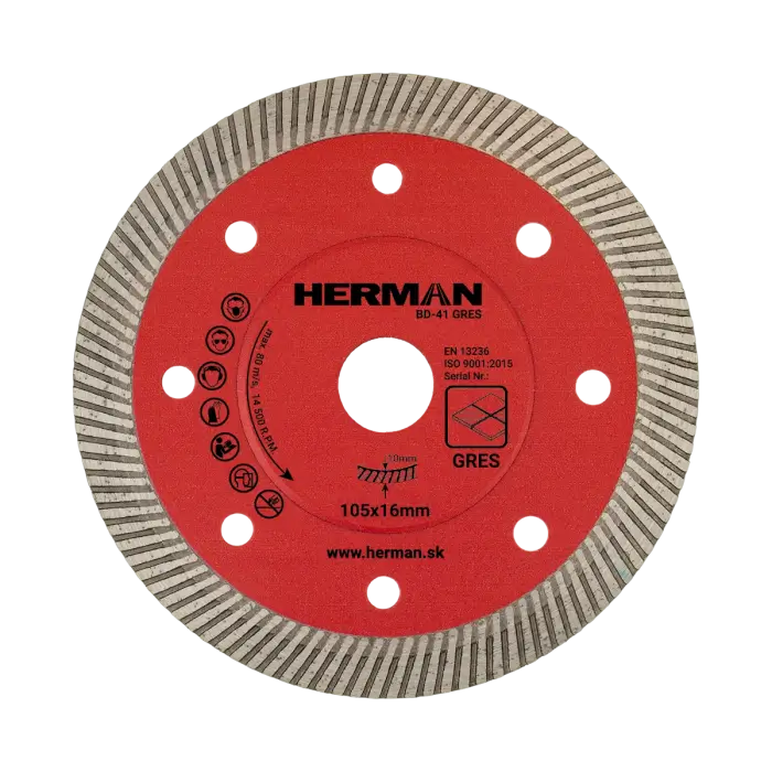 Diamantový kotouč HERMAN BD-41 Gres 105x16,0mm|H=10mm