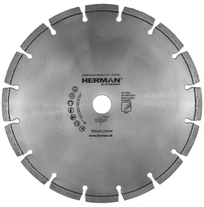 Diamantový kotouč HERMAN BD-60 Abrasiva 230x22,2mm|H=10mm