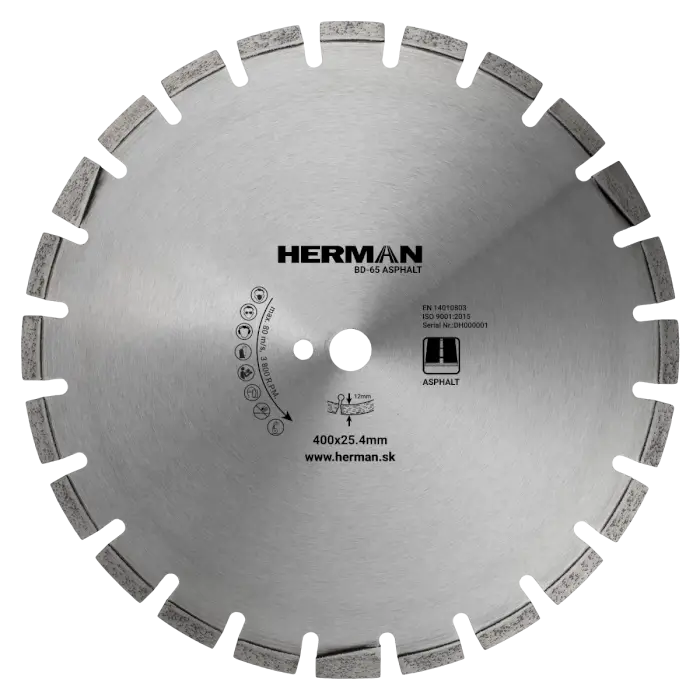 Diamantový kotouč HERMAN BD-65 Asphalt 400x25,4mm | H=12mm