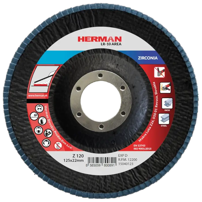 Lamelový kotouč HERMAN LR-10 Area 125mm|P120|zirconia