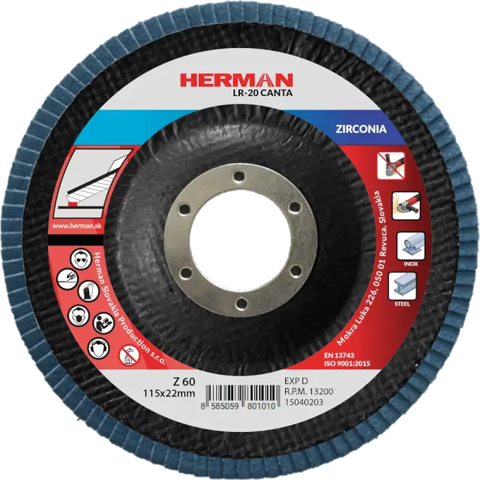 Lamelový kotouč HERMAN LR-20 Canta 115mm|P60|zirconia