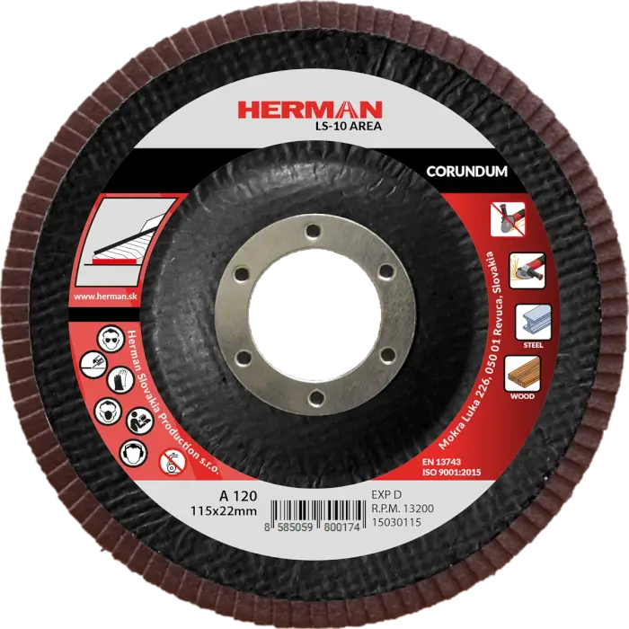 Lamelový kotouč HERMAN LS-10 Area 115mm|P120|corundum