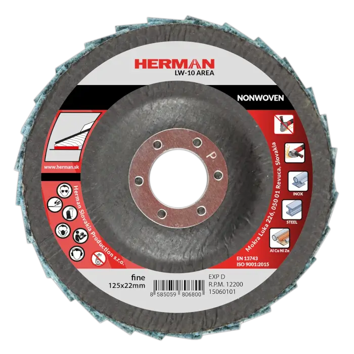 Lamelový kotouč HERMAN LW-10 Area NONWOVEN|125mm|fine