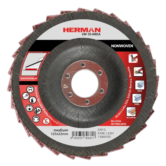 Lamelový kotouč HERMAN LW-10 Area NONWOVEN|125mm|medium