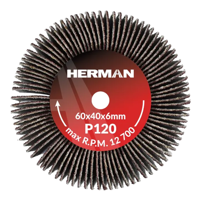 Brusný kotouč na stopce HERMAN FWS-10/S 60x40x6mm | Corundum | P120