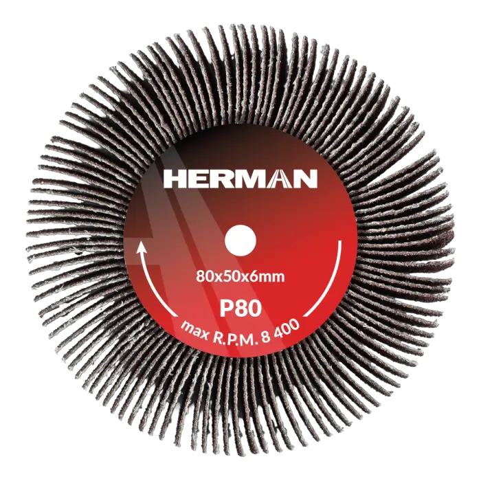 Brusný kotouč na stopce HERMAN FWS-10/S 80x50x6mm | Corundum | P80