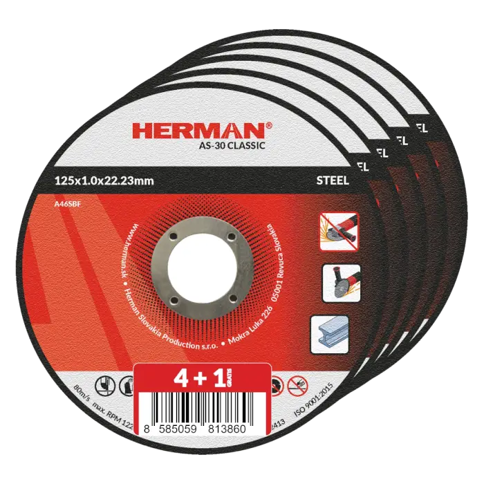 HERMAN AS-30 Classic | Balení ve fólii 4+1 125x1,0x22,23mm|bez prolisu|TYP 41