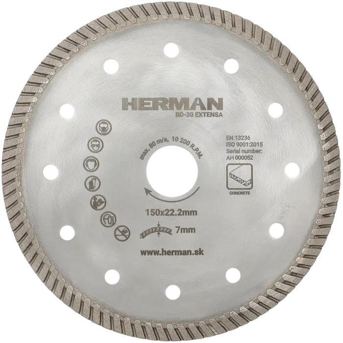 Diamantový kotouč HERMAN BD-30 Extensa 150x22,2mm|H=7mm