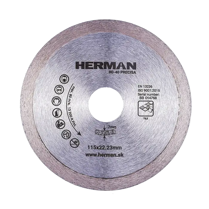 Diamantový kotouč HERMAN BD-40 Precisa 115x22,2mm|H=7,0mm