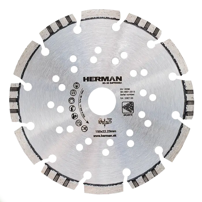 Diamantový kotouč HERMAN BD-50 Impressa 150x22,2mm|H=7mm