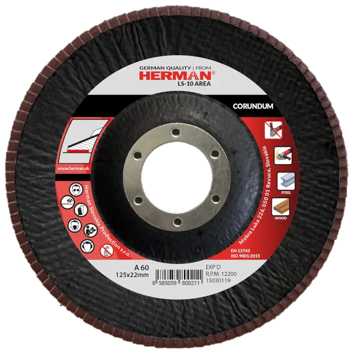 Lamelový kotouč HERMAN LS-10 Area 125mm|P60|corundum