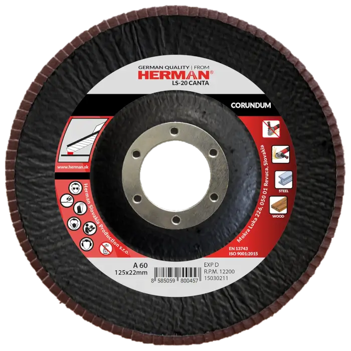 Lamelový kotouč HERMAN LS-20 Canta 125mm|P60|corundum