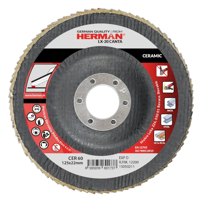 Lamelový kotouč HERMAN LX-20 Canta 125mm|P60|ceramic