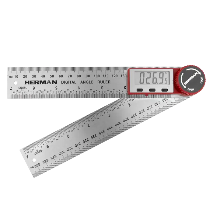 HERMAN PT-30 | Digitální úhloměr Rozsah 0-360°, z nerezu