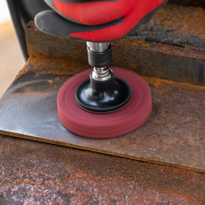 Čistící kotouč Quick Change HERMAN MKY-10/QC-RS Dragon Red Brusivo: STRIP-IT Aggressive