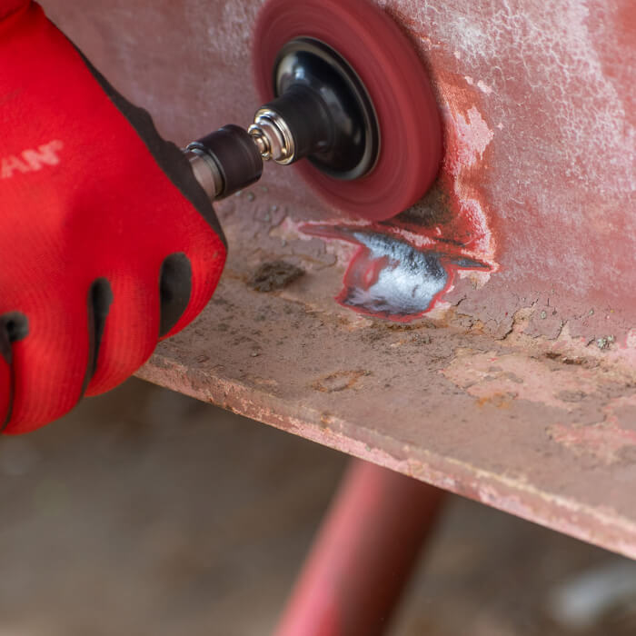 Čistící kotouč Quick Change HERMAN MKY-10/QC-RS Dragon Red Brusivo: STRIP-IT Aggressive