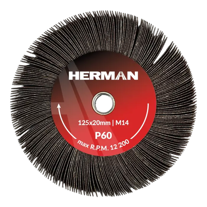 Radiální lamelový kotouč HERMAN LS-50 Fan 125x20mm | Corundum | P60