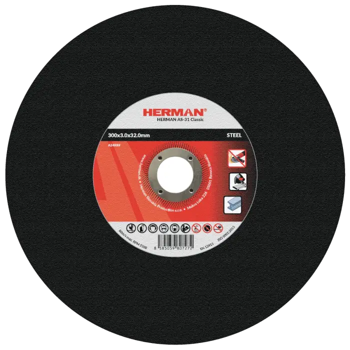 Řezný kotouč HERMAN AS-31 Classic|Na ocel 300x3,0x32,0mm|bez prolisu|TYP 41