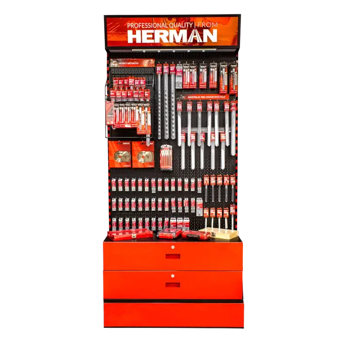 Prodejní stojan panelový MODUL SS-P / K 750+ kusů produktů HERMAN