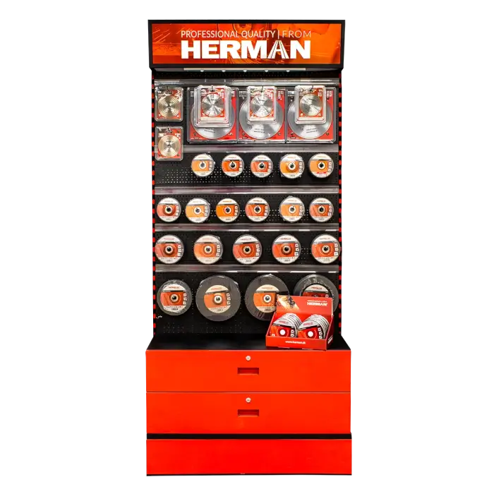 Prodejní stojan panelový MODUL SS-P / M 1100+ kusů produktů HERMAN