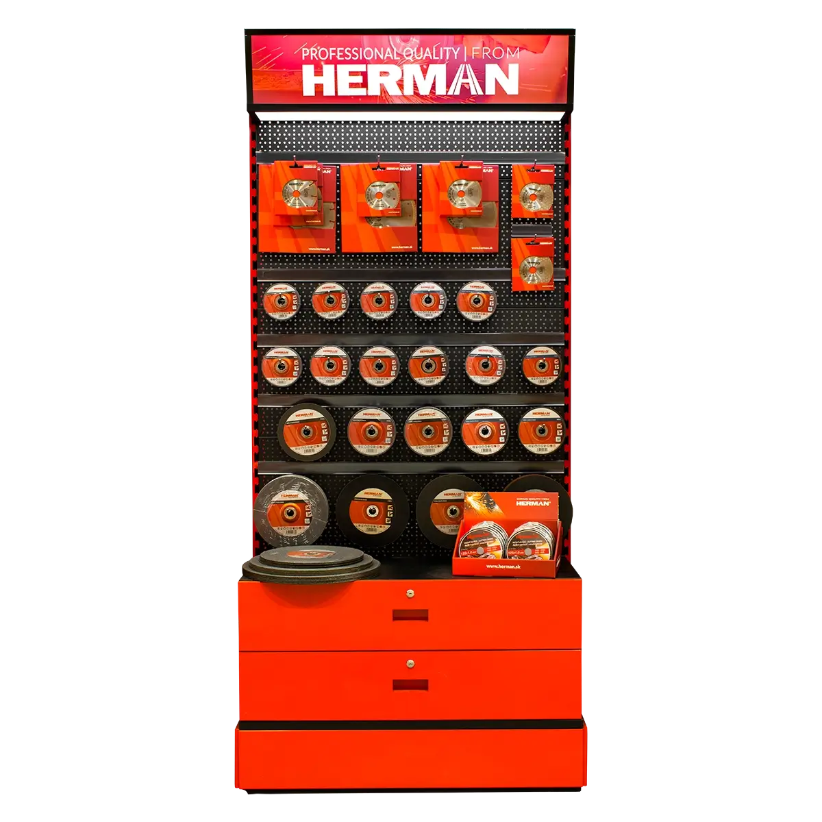 Prodejní stojan panelový MODUL SS P / C 1500+ kusů produktů HERMAN 97800203