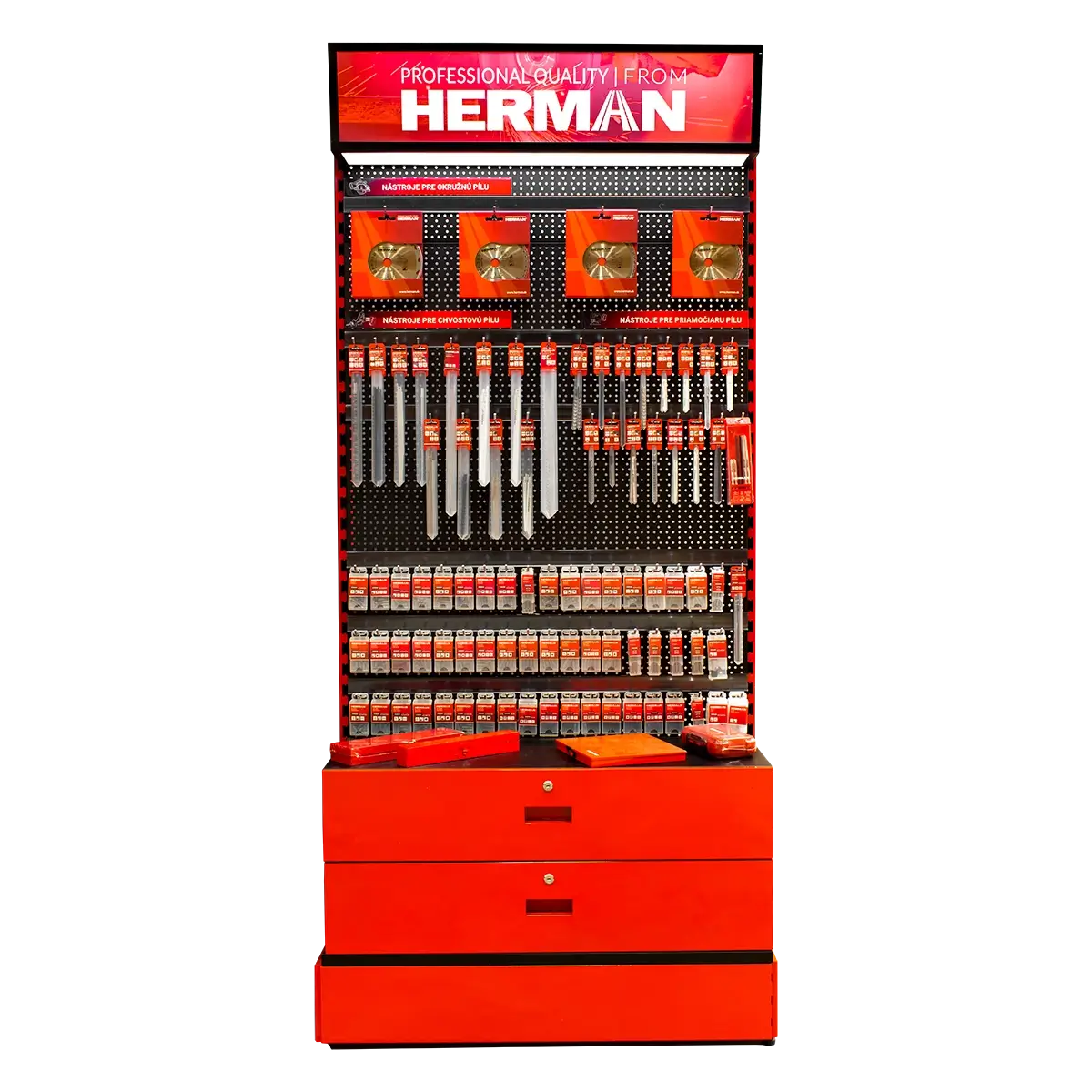 Prodejní stojan panelový MODULE SS P / E 1600+ kusů produktů HERMAN 97800205