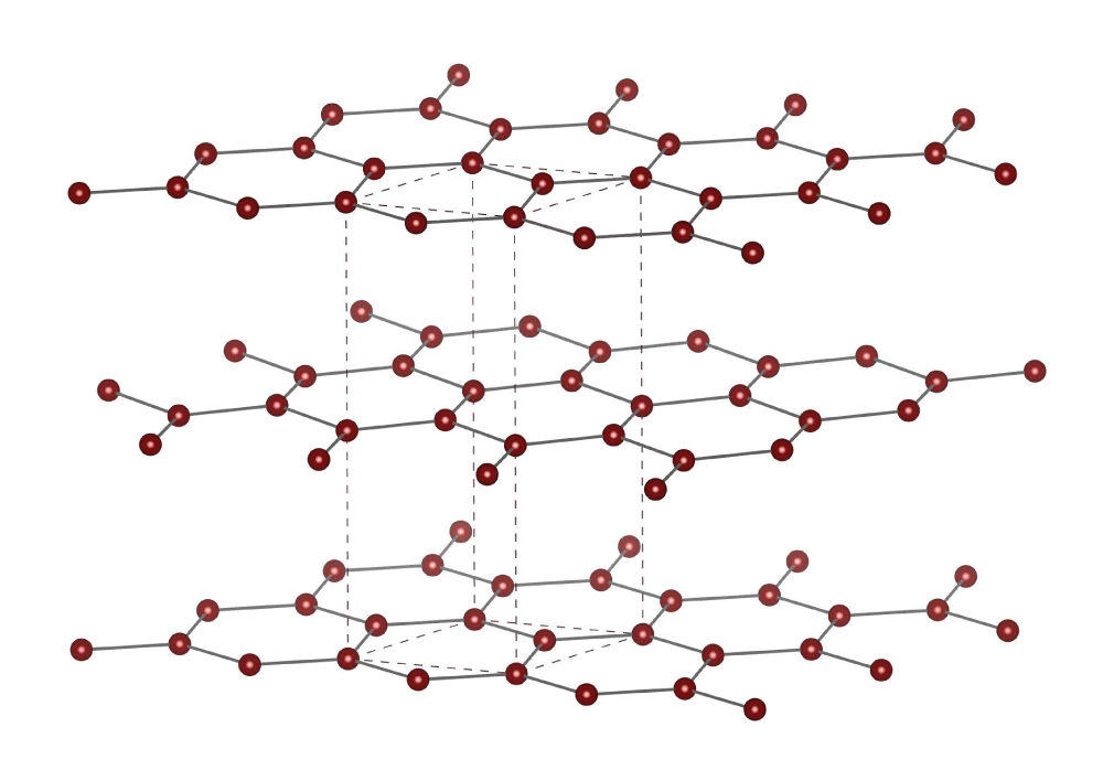 Obr. 1. Hexagonální struktura grafitu
